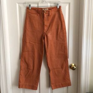 Madewell Wide Crop rustic orange Pants, size 27